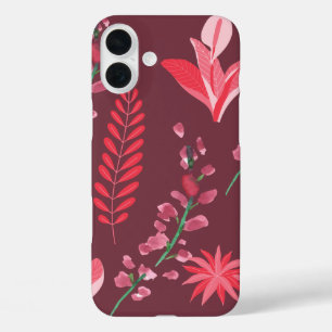 Flowers pattern iPhone 16 plus case
