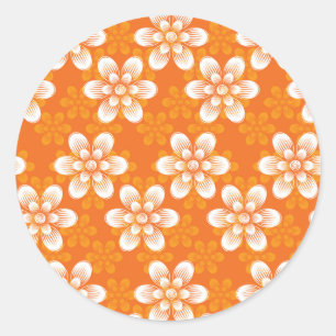 Flowers Pattern Classic Round Sticker