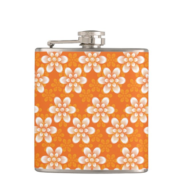 Flowers Pattern Hip Flask (Front)