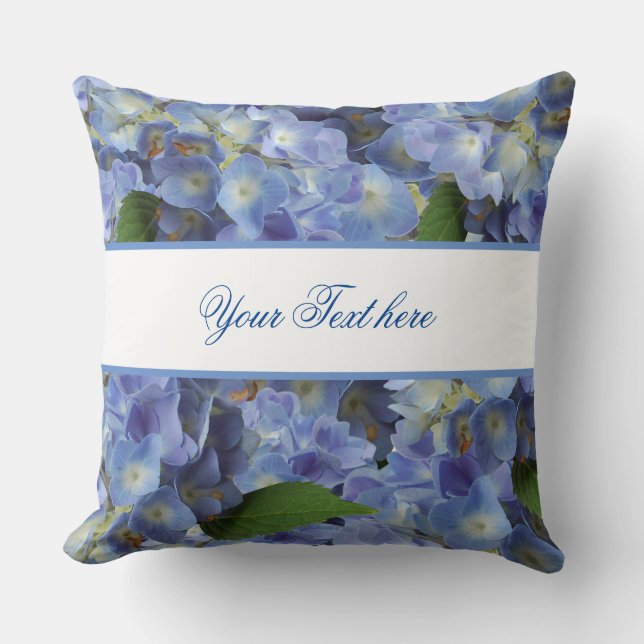 flowers pattern in blue cushion (Front)