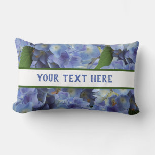 flowers pattern in blue lumbar cushion