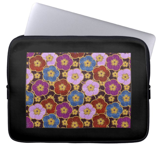 Flowers Pattern In Multi-Colours  Laptop Sleeve (Front)