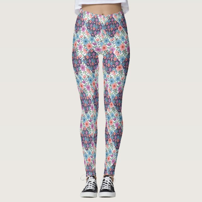 flowers  pattern leggings (Front)
