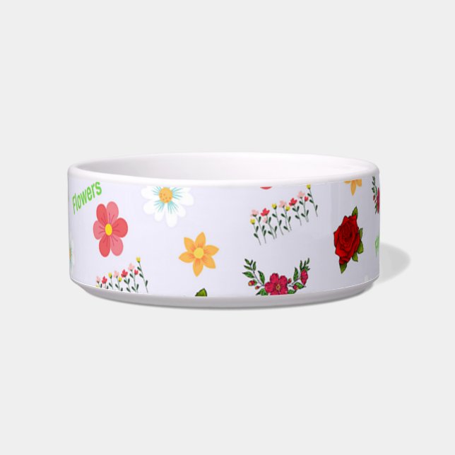 Flowers pattern on grey bowl (Front)