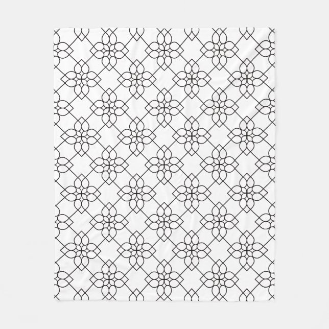  flowers pattern on throw fleece sherpa blanket (Front)
