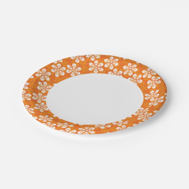 Flowers Pattern Paper Plate (Angled)