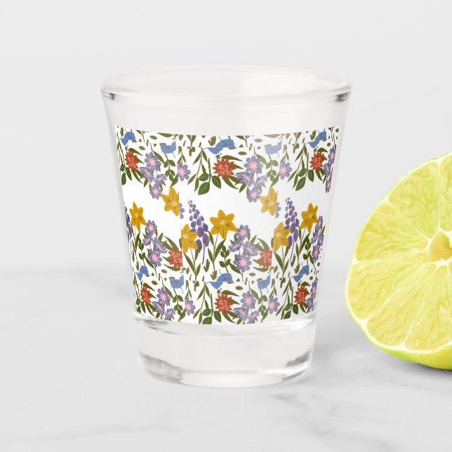 Flowers Pattern Shot Glass (Front)