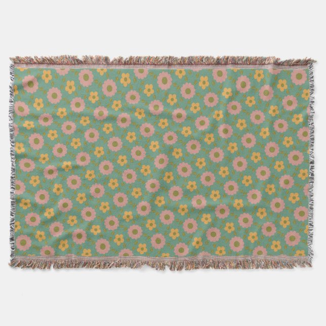 flowers pattern   throw blanket (Front)