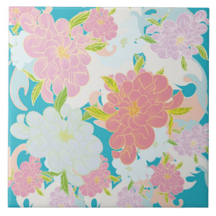 Flowers pattern tile