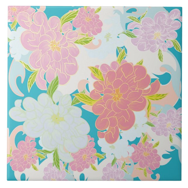 Flowers pattern tile (Front)