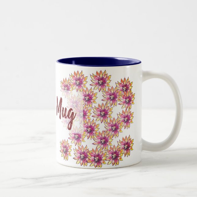 Flowers  Pattern Two-Tone Coffee Mug (Right)