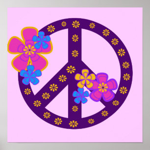 Flowers Peace Symbol T-shirts and Gifts Poster