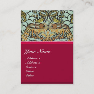 FLOWERS,PEACOCKS AND DRAGONS MONOGRAM BUSINESS CARD