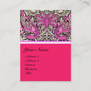 FLOWERS,PEACOCKS AND DRAGONS MONOGRAM pearl Business Card