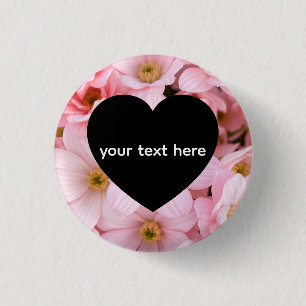 flowers personalised 3 cm round badge