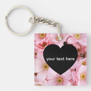 flowers personalised key ring