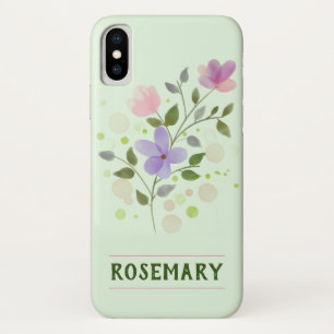 Flowers & Personalised Name Rosemary Case-Mate iPhone Case
