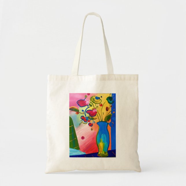 Flowers Peter Max inspired Tote (Front)