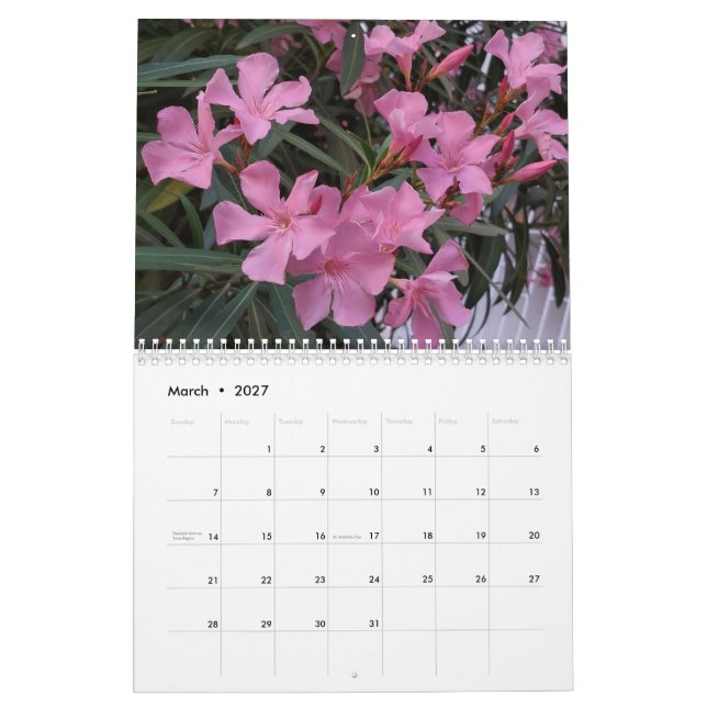 Flowers Photography Calendar (Mar 2027)
