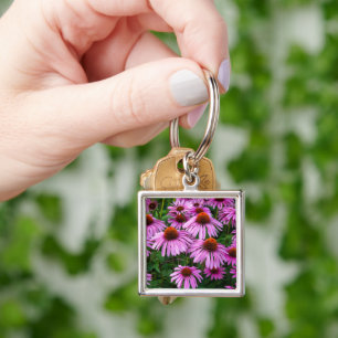 Flowers Pink Coneflower Garden Key Ring