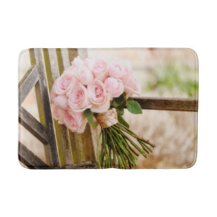 Flowers   Pink Rose Bouquet Bath Mat