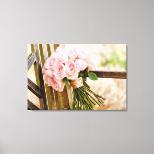Flowers Pink Rose Bouquet Canvas Print