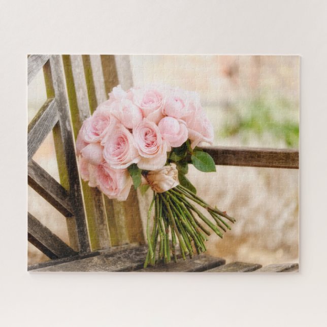 Flowers | Pink Rose Bouquet Jigsaw Puzzle (Horizontal)