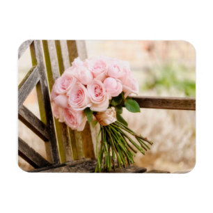 Flowers Pink Rose Bouquet Magnet