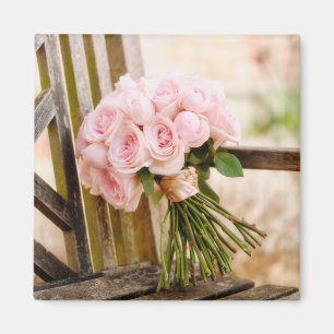Flowers   Pink Rose Bouquet Magnet