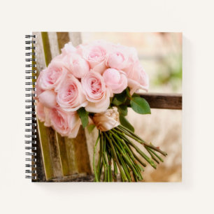Flowers Pink Rose Bouquet Notebook