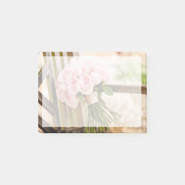 Flowers | Pink Rose Bouquet Post-it Notes (Front)