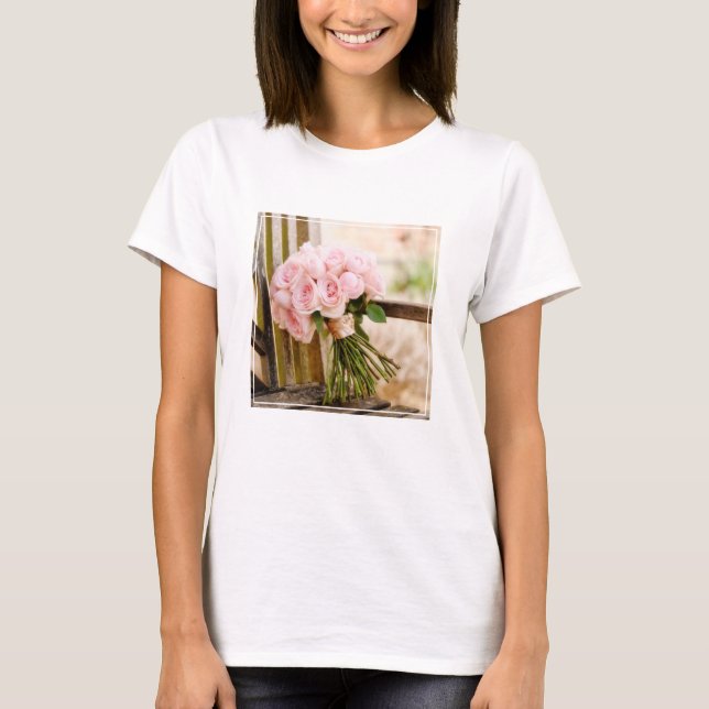 Flowers | Pink Rose Bouquet T-Shirt (Front)