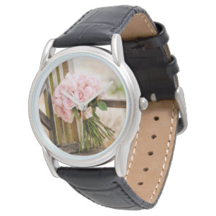 Flowers Pink Rose Bouquet Watch