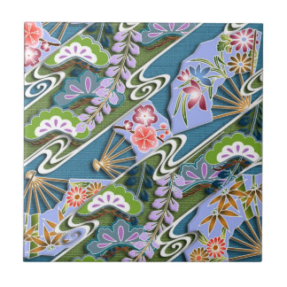 Flowers, plants and fans tile