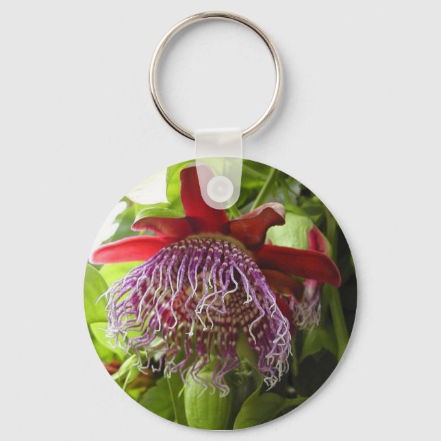 flowers plants on tree keychain (Front)