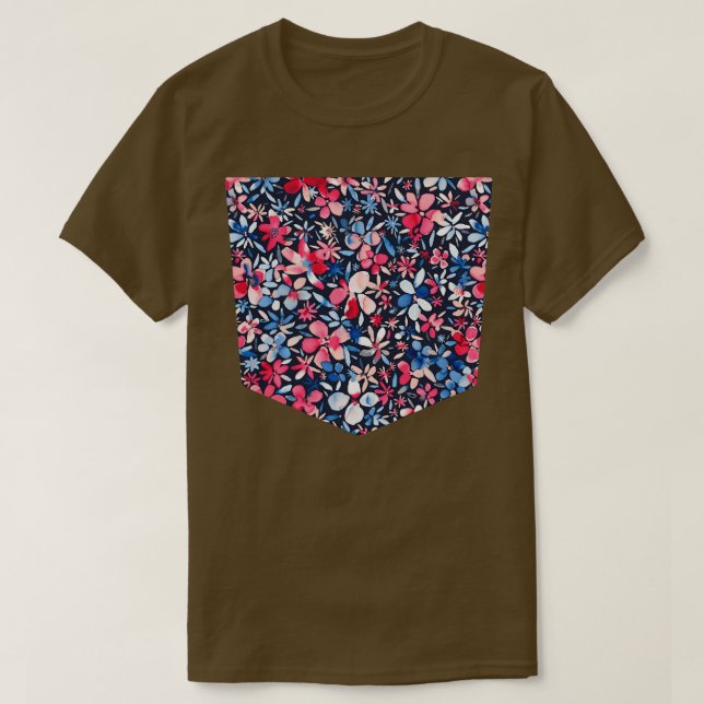 Flowers Pocket T-Shirt (Design Front)