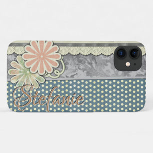 Flowers, Polka Dots & Lace (green) Case-Mate iPhone Case