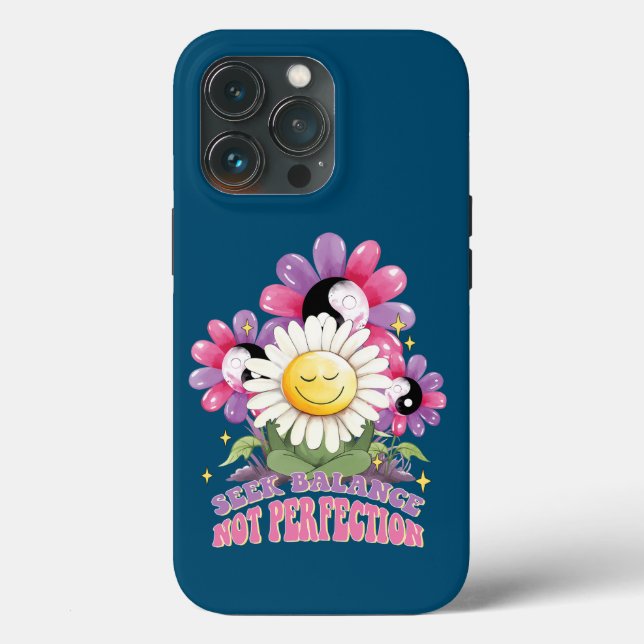 Flowers Positive Quote Seek Balance Not Perfection Case-Mate iPhone Case (Back)