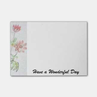 Flowers Post-it® Notes 4 x Have a wonderful day