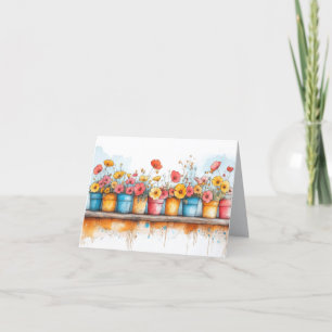 Flowers Pots Illustration Pastel Colour Drawing Announcement