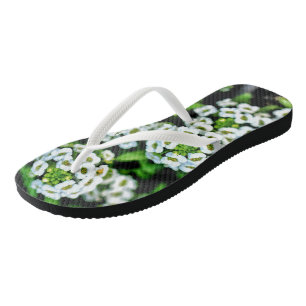 Flowers print funky flip flops