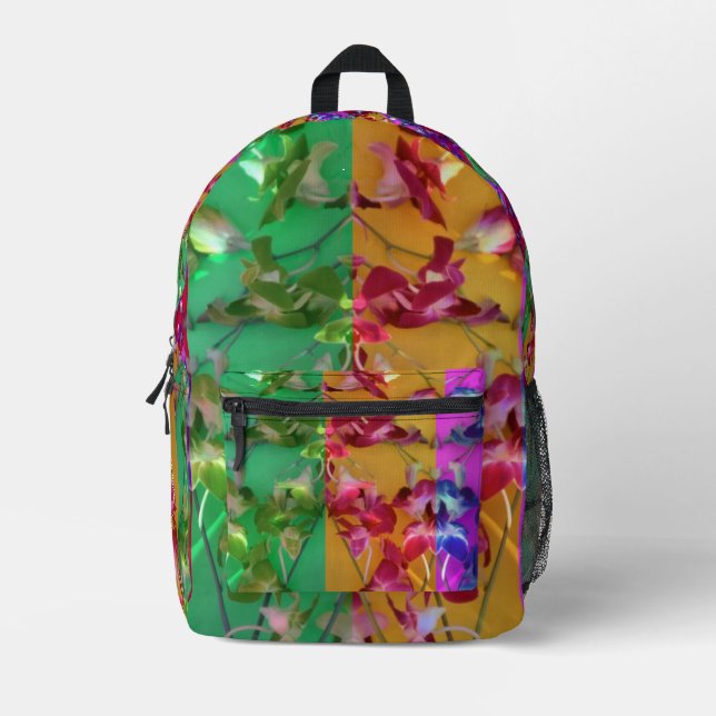 Flowers Printed Backpack (Front)