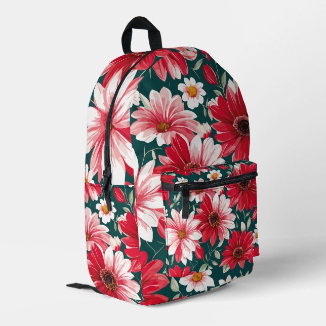Flowers Printed Backpack (Back Corner Left)