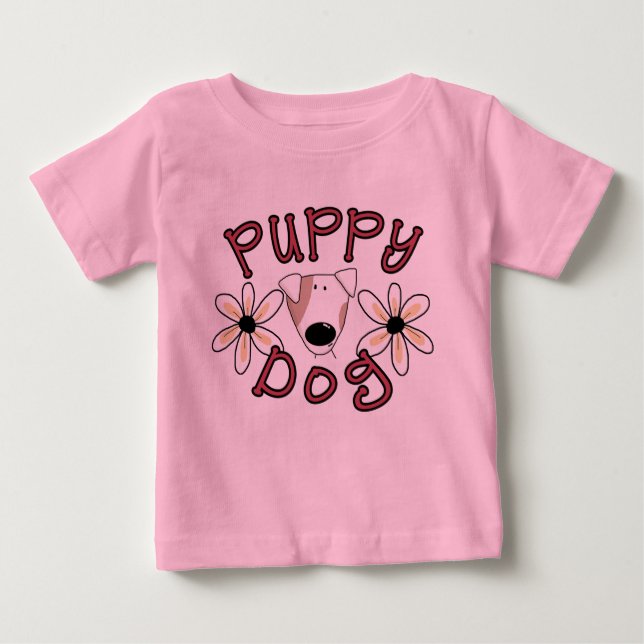 Flowers Puppy Dog T-shirts and Gifts (Front)