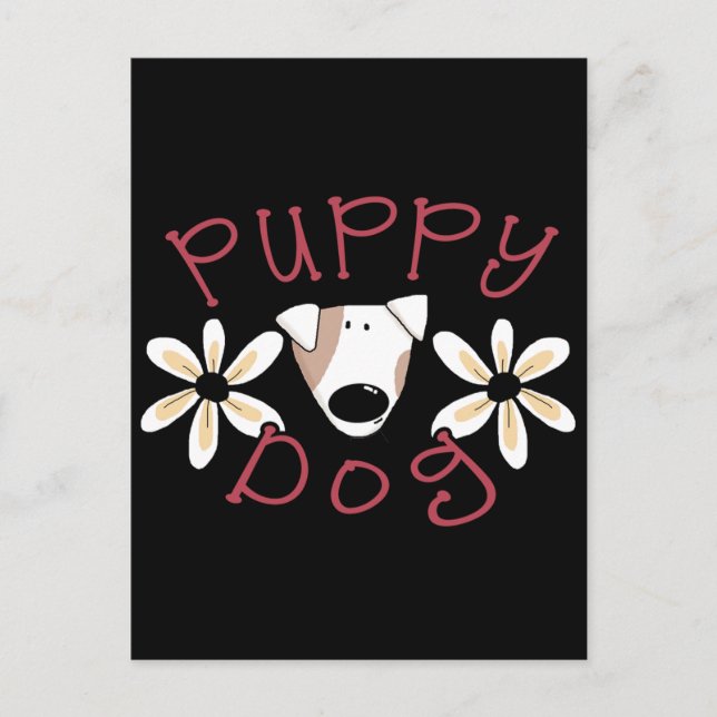 Flowers Puppy Dog T-shirts and Gifts Postcard (Front)