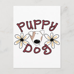 Flowers Puppy Dog T-shirts and Gifts Postcard