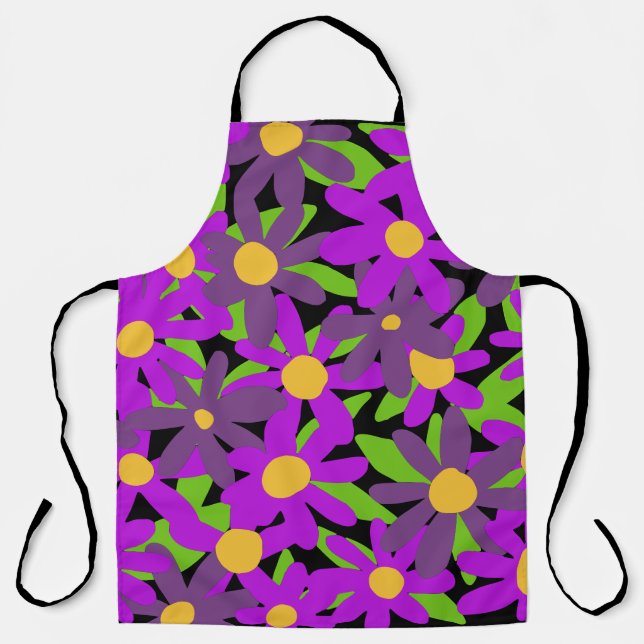 Flowers purple and green apron (Front)