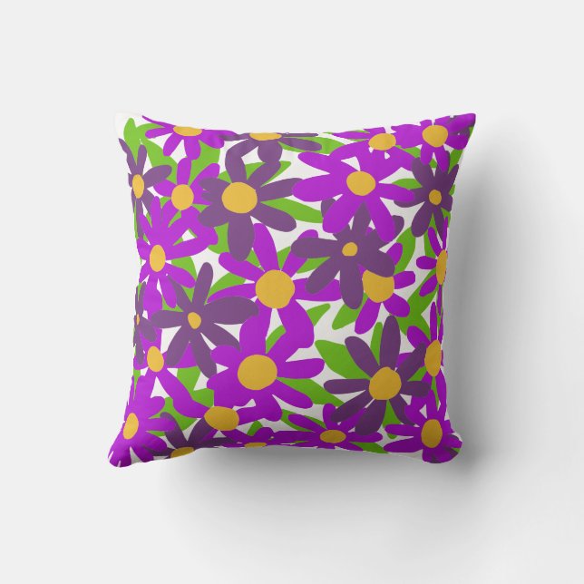Flowers purple and green cushion (Back)
