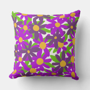 Flowers purple and green cushion
