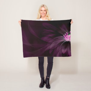 Flowers Purple Daisy Fleece Blanket